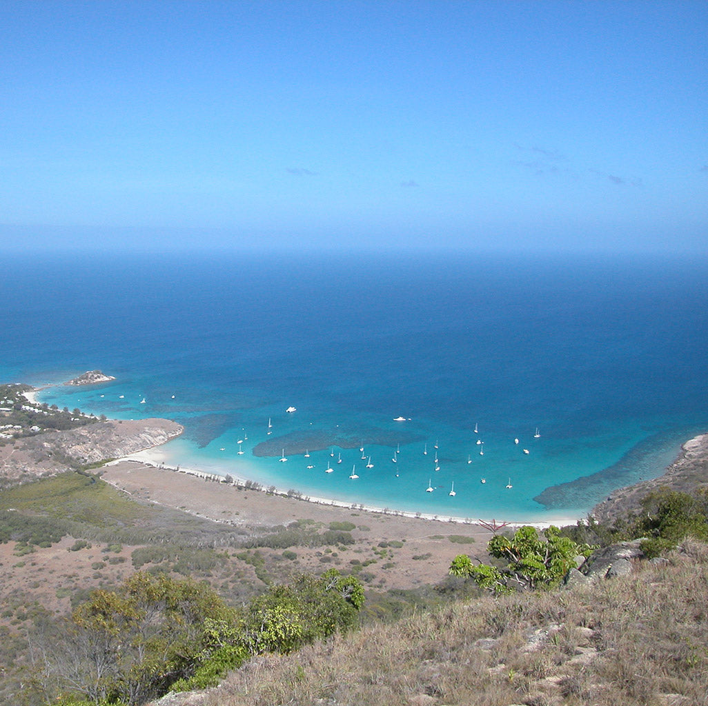 Boats anchored off Mrs Watsons Bay,  Lizard Island. Coastalstyle Australia.