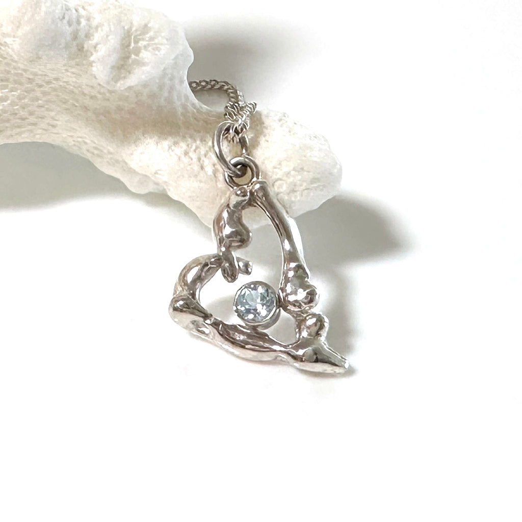 Heart Reef Necklace with sky blue Topaz