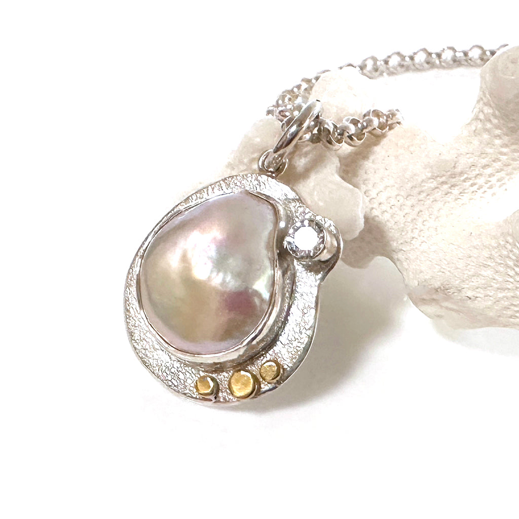 22K Gold and Pure Silver Mermaids Treasure Necklace