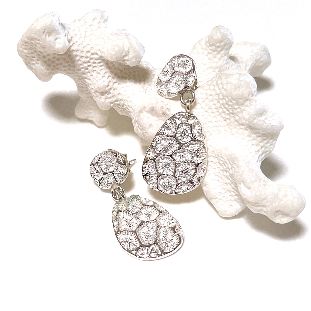 Organic coral earrings
