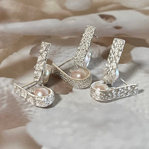 Manta Ray hoops and akoya pearls