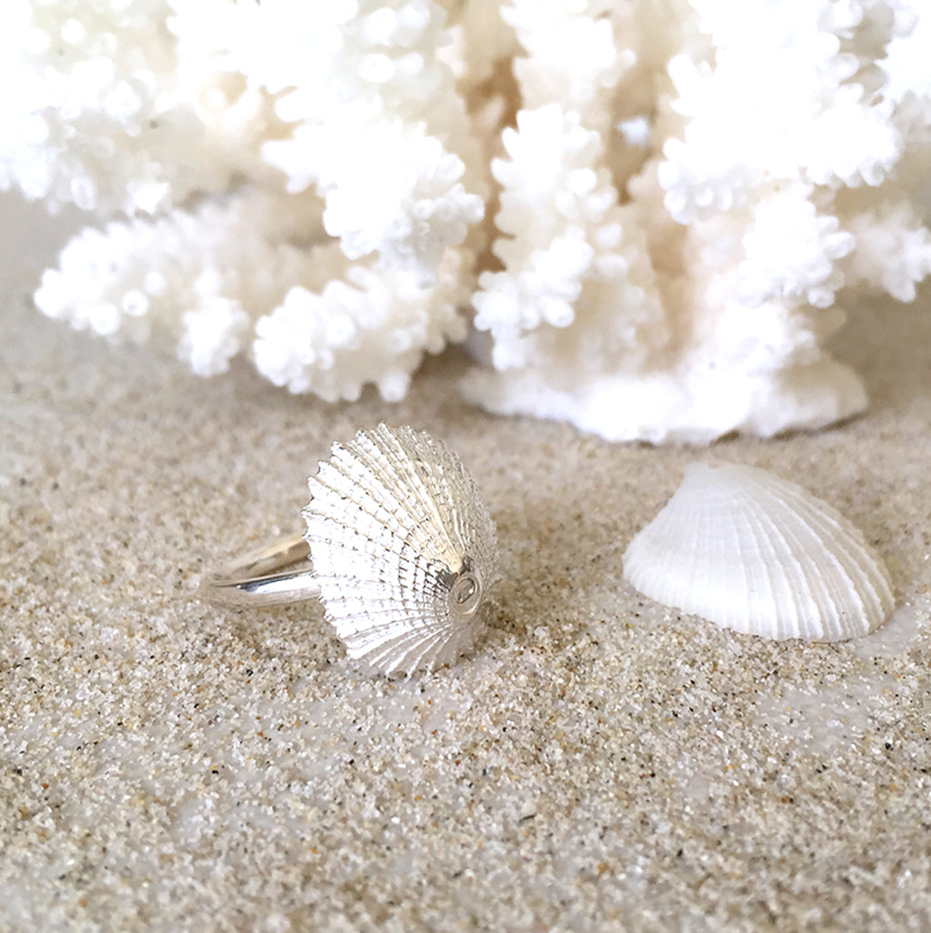 Pure Silver Ocean inspired Treasure Ring