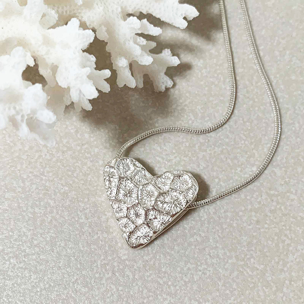 Heart Reef Necklace with real coral