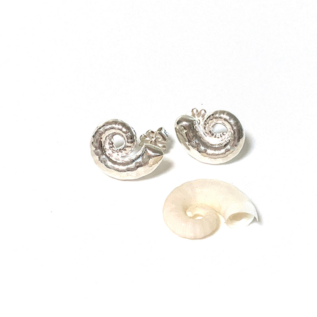 Spirula Pure Silver Stud Earrings