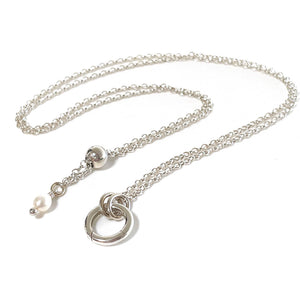 Adjustable Silver Chain with Interchangeable Charm Holder