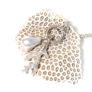 Ocean Coral Pendant with pearl charm